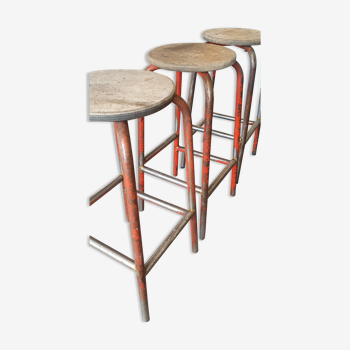 Set of 3 workshop stools