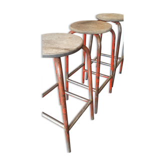 Set of 3 workshop stools