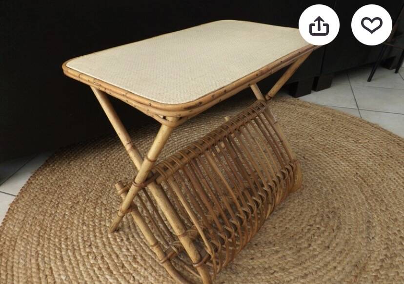 Table d’appoint et porte revue vintage
