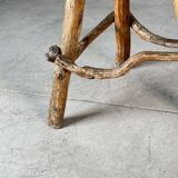 Late 19th Century Rustic Alpine Stool from Valle d'Aosta, Italy