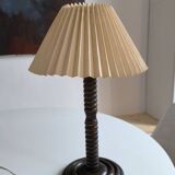 1950s turned wooden lamp
