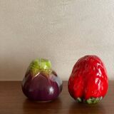 Salt and pepper eggplant strawberry