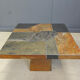 Table basse brutaliste en ardoise, années 1980