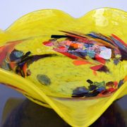 Mid Century Center Multicolored Table Bowl Murano Glass