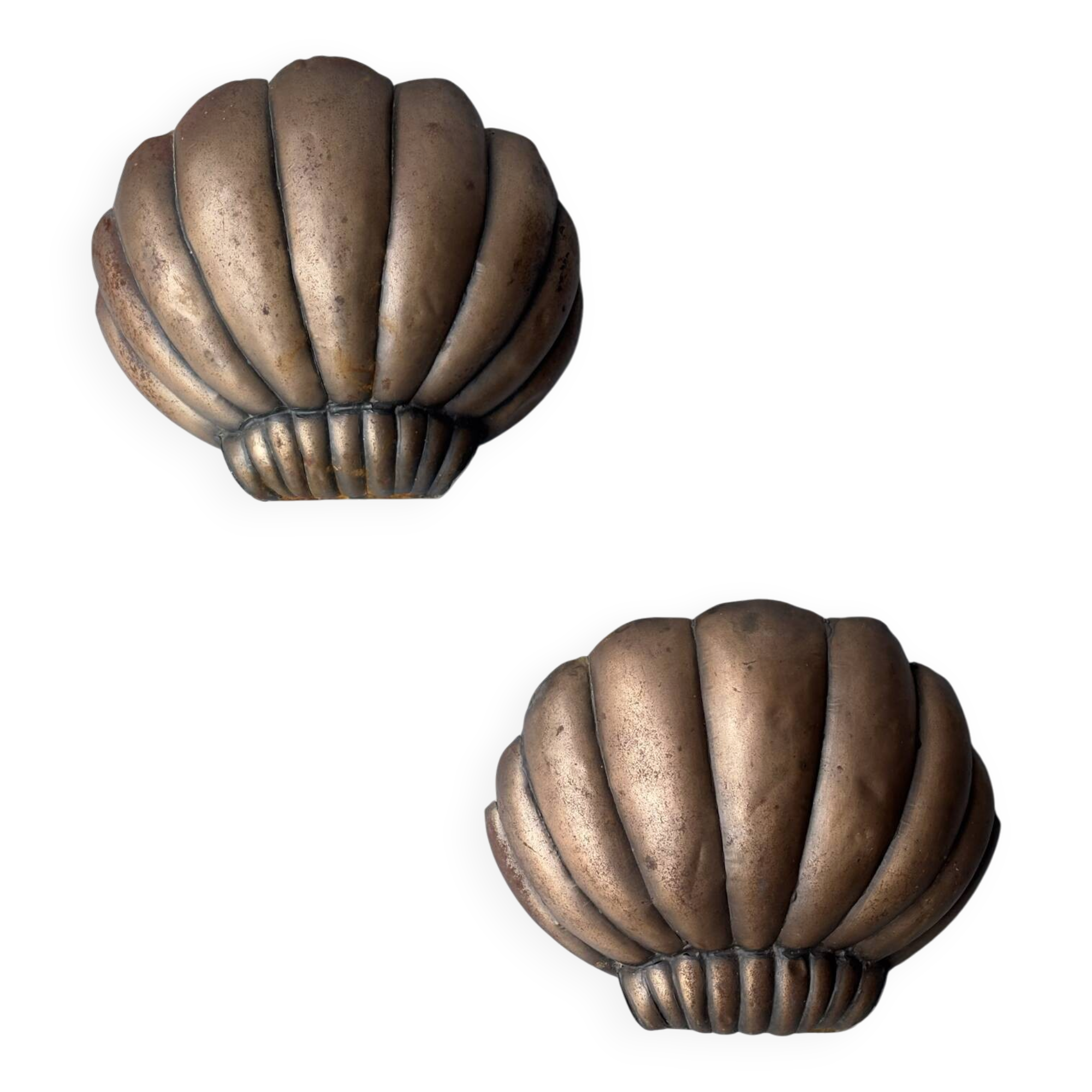 Paire d’appliques coquille Saint-Jacques 1960