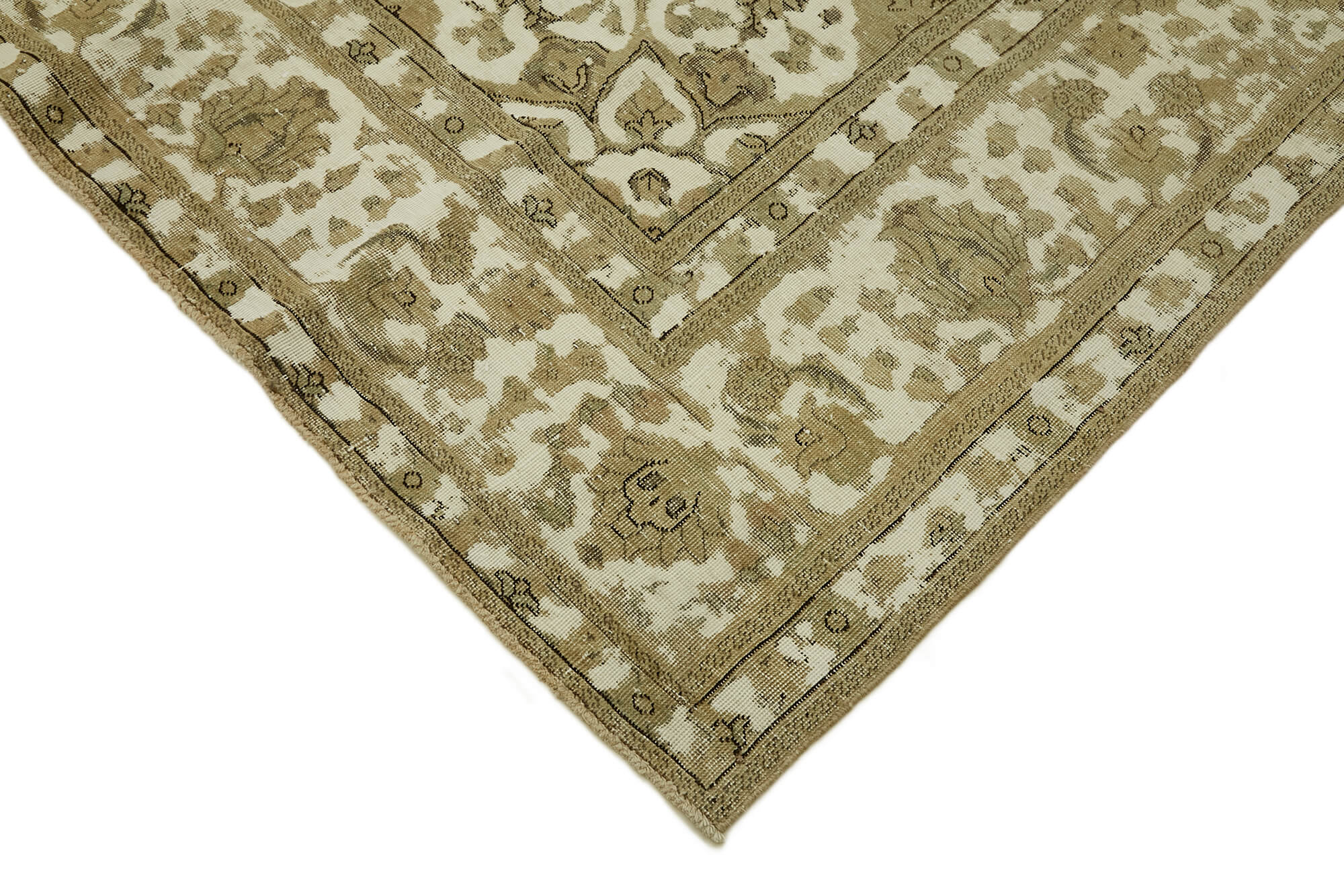 Handmade Turkish Contemporary 1980s 293 cm x 380 cm Beige Wool Carpet
