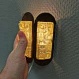 A set of Vitrika wall lamps in great condition with Orrefors glass 1970s