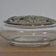 Round box glass and brass flower pattern