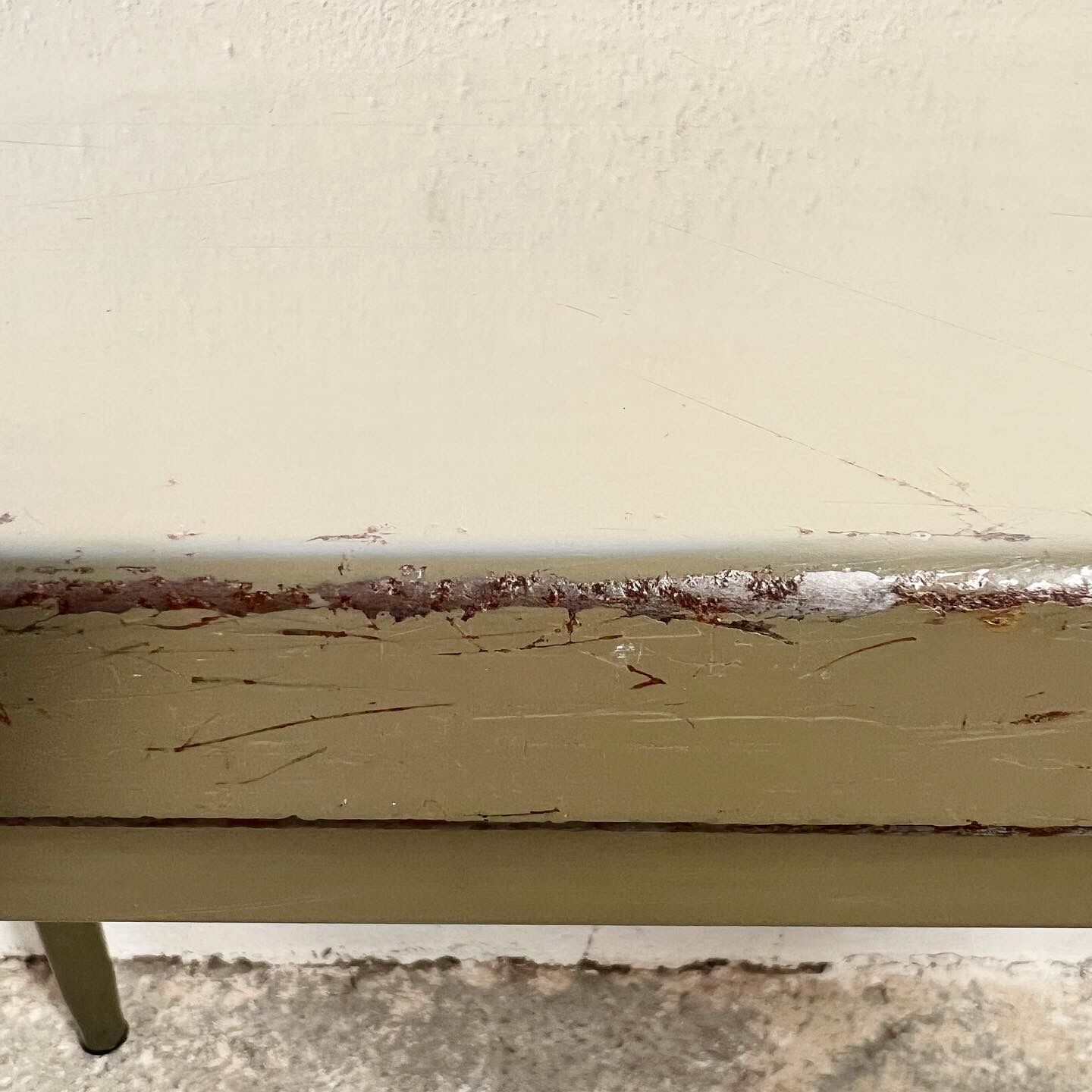 Vintage khaki metal desk