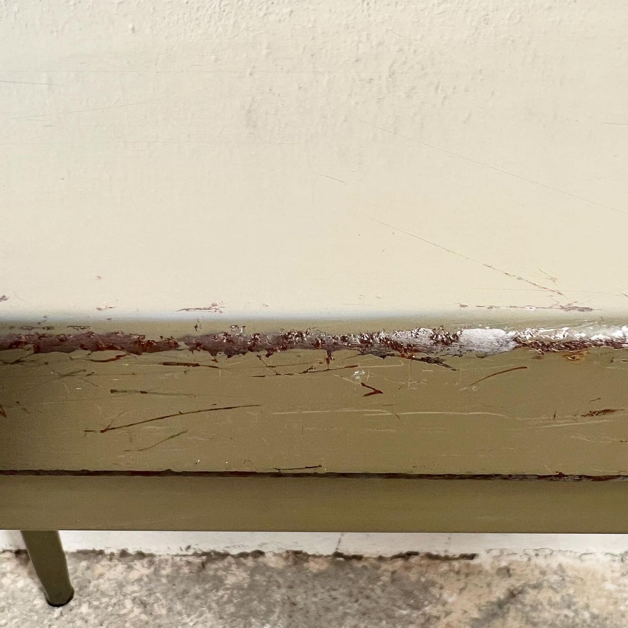Vintage khaki metal desk