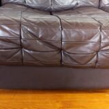 1970s brown leather modular sofa
