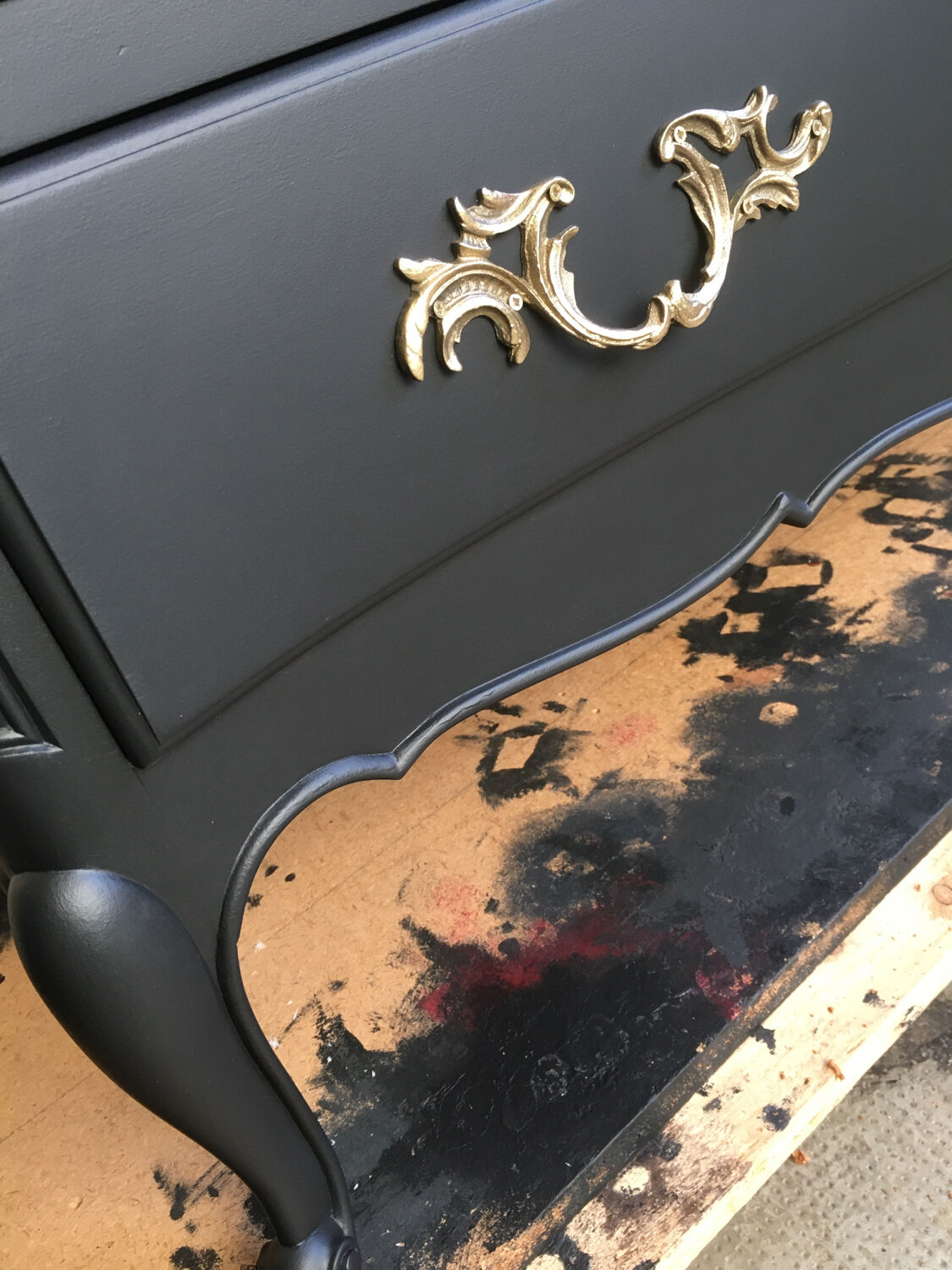 Black restyled vintage chest of drawers