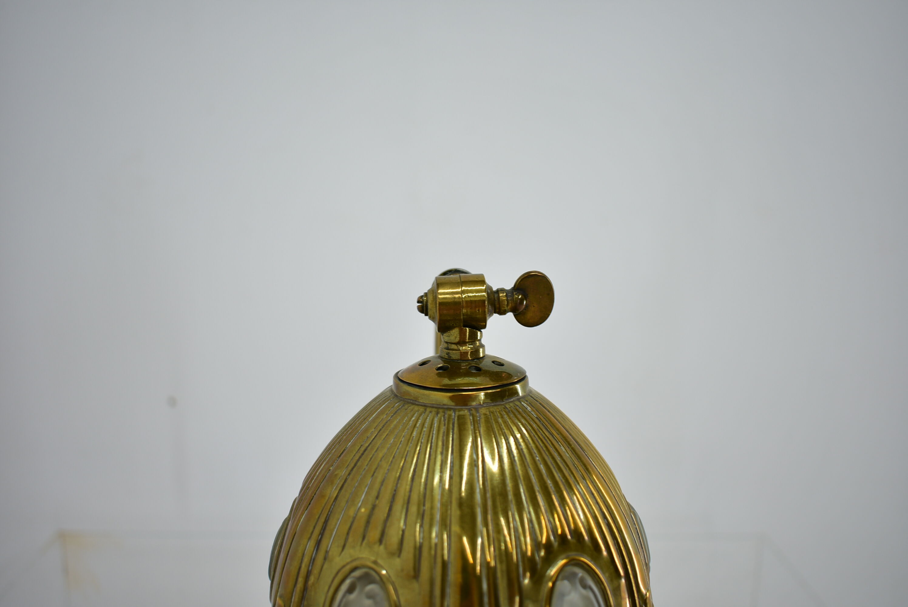 Brass Glass Vintage Table Lamp Style Vienna Secession, 1930s, Austria