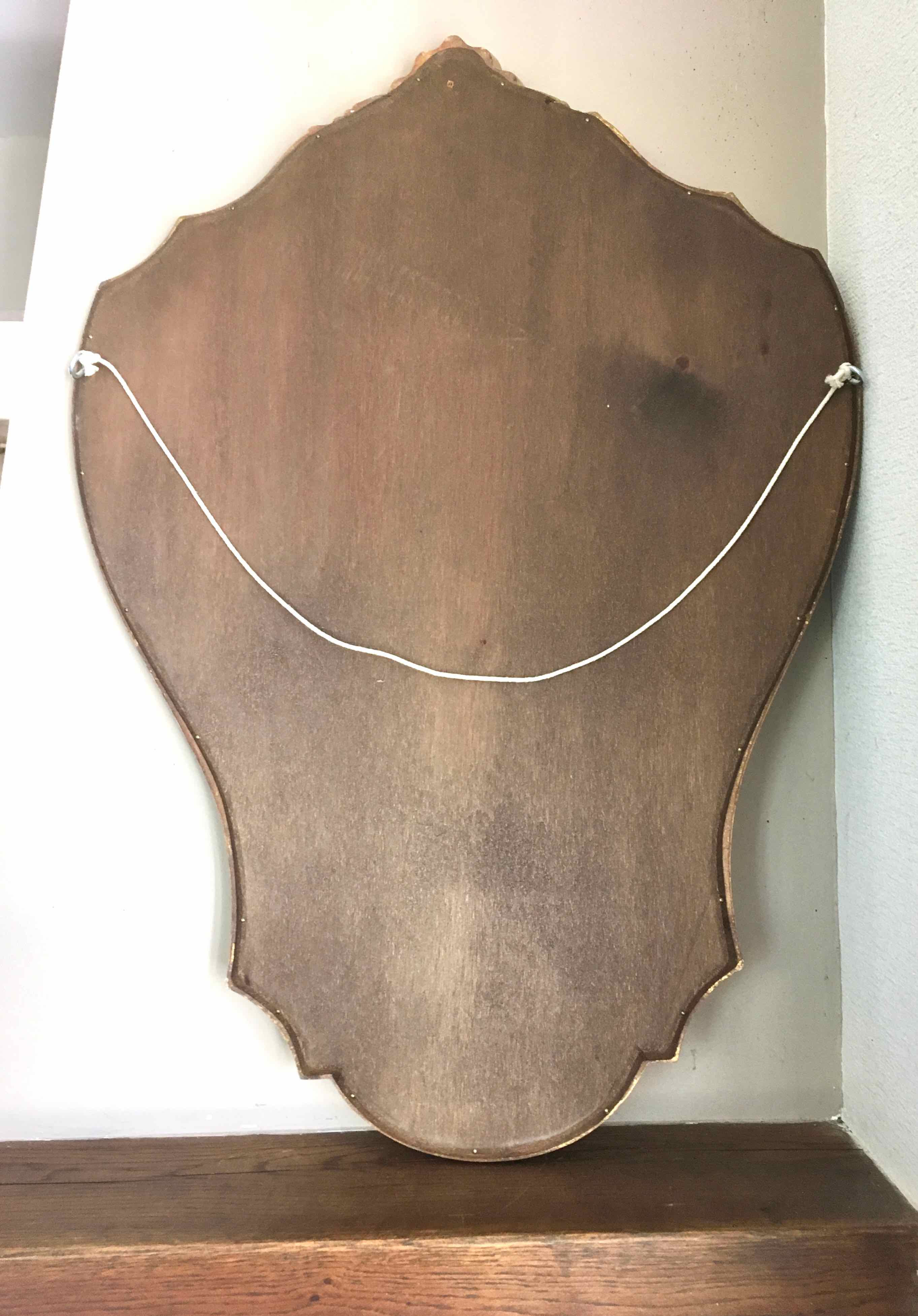 Miroir baroque cadre bois doré 52x74cm
