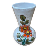 Old vallauris vase white enameled terracotta vintage flower decor