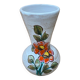 Ancien vase vallauris terre cuite émaillée blanc décor fleurs vintage