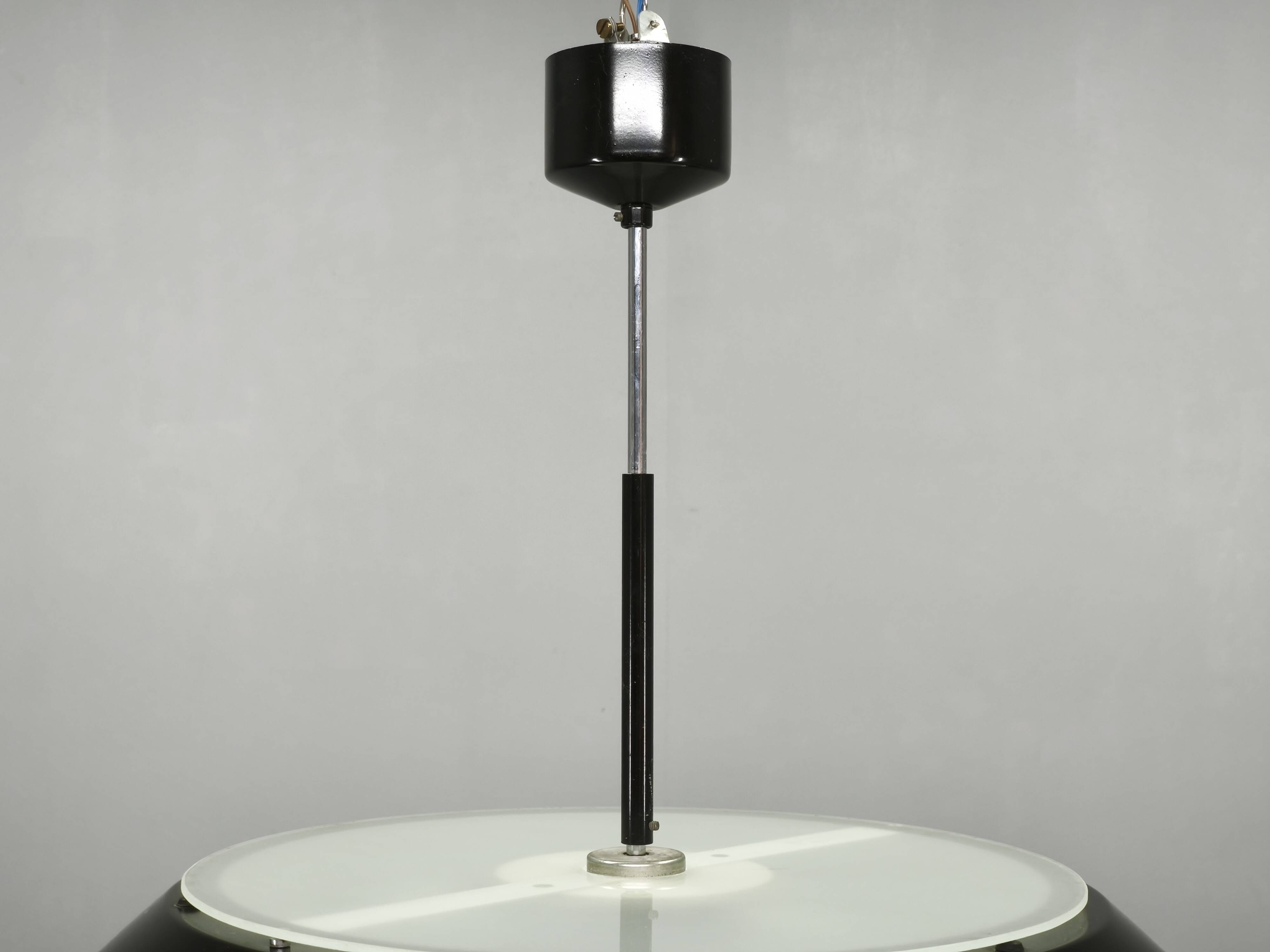 1960s NAPAKO Modernist Black Glass Pendant Light, Czechoslovakia