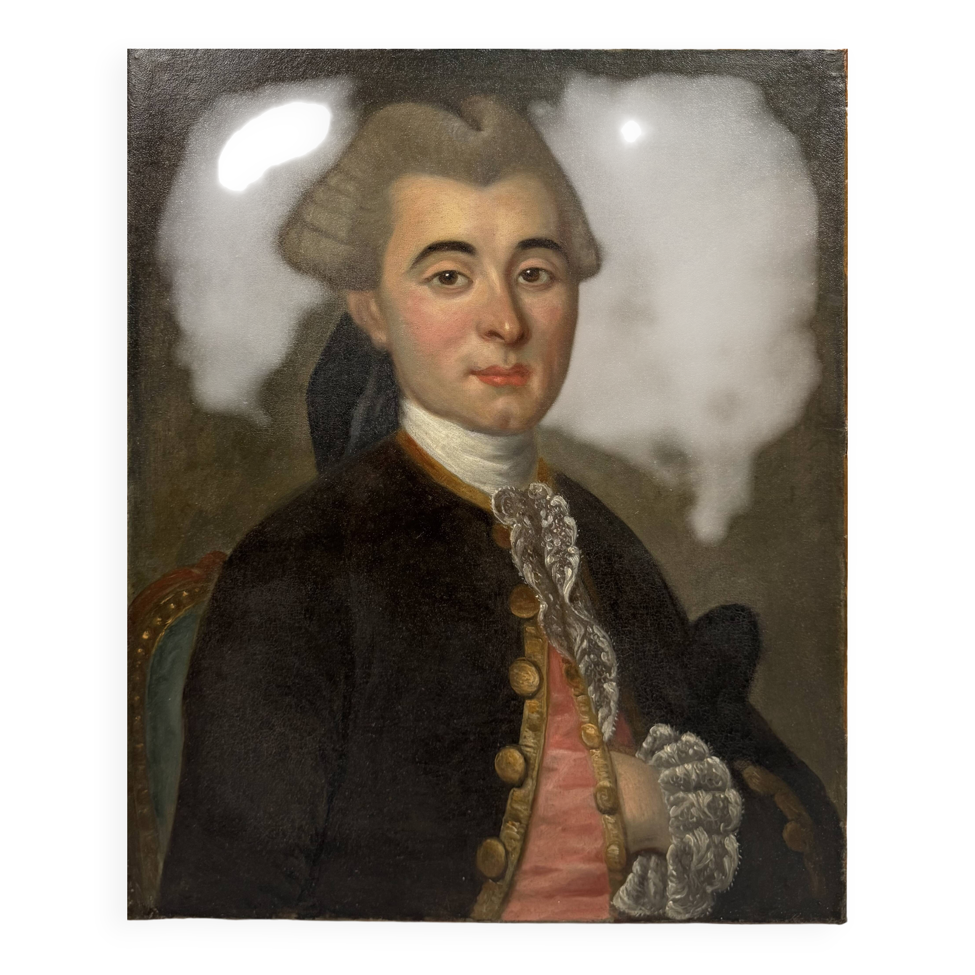 Portrait d’un aristocrate, école française 1760-1785