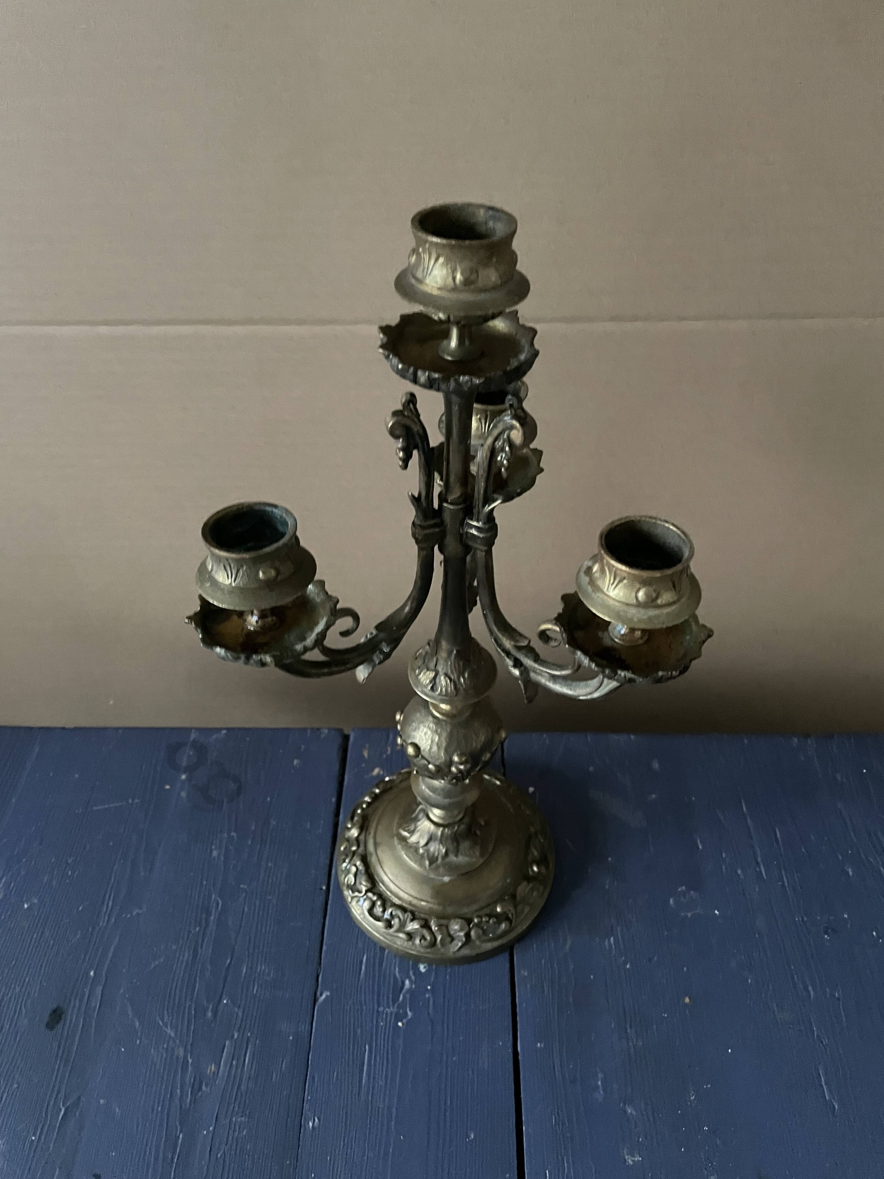 Old metal candlestick
