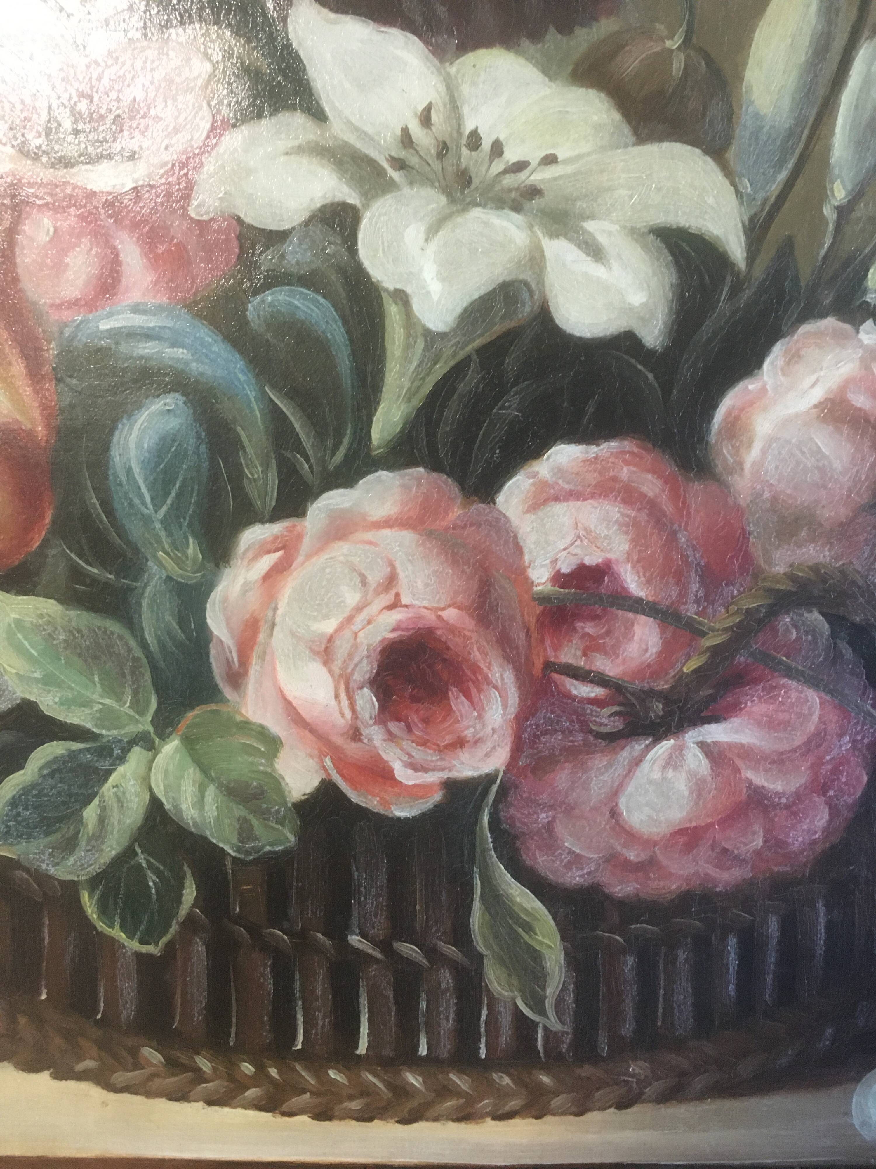 Flower bouquet composition on canvas 91x71.