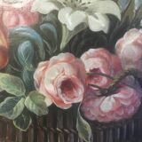 Bouquet flowers composition on canvas 91x71