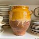 Grease pot, glazed ochre ceramic jar no. 4 - 18th century