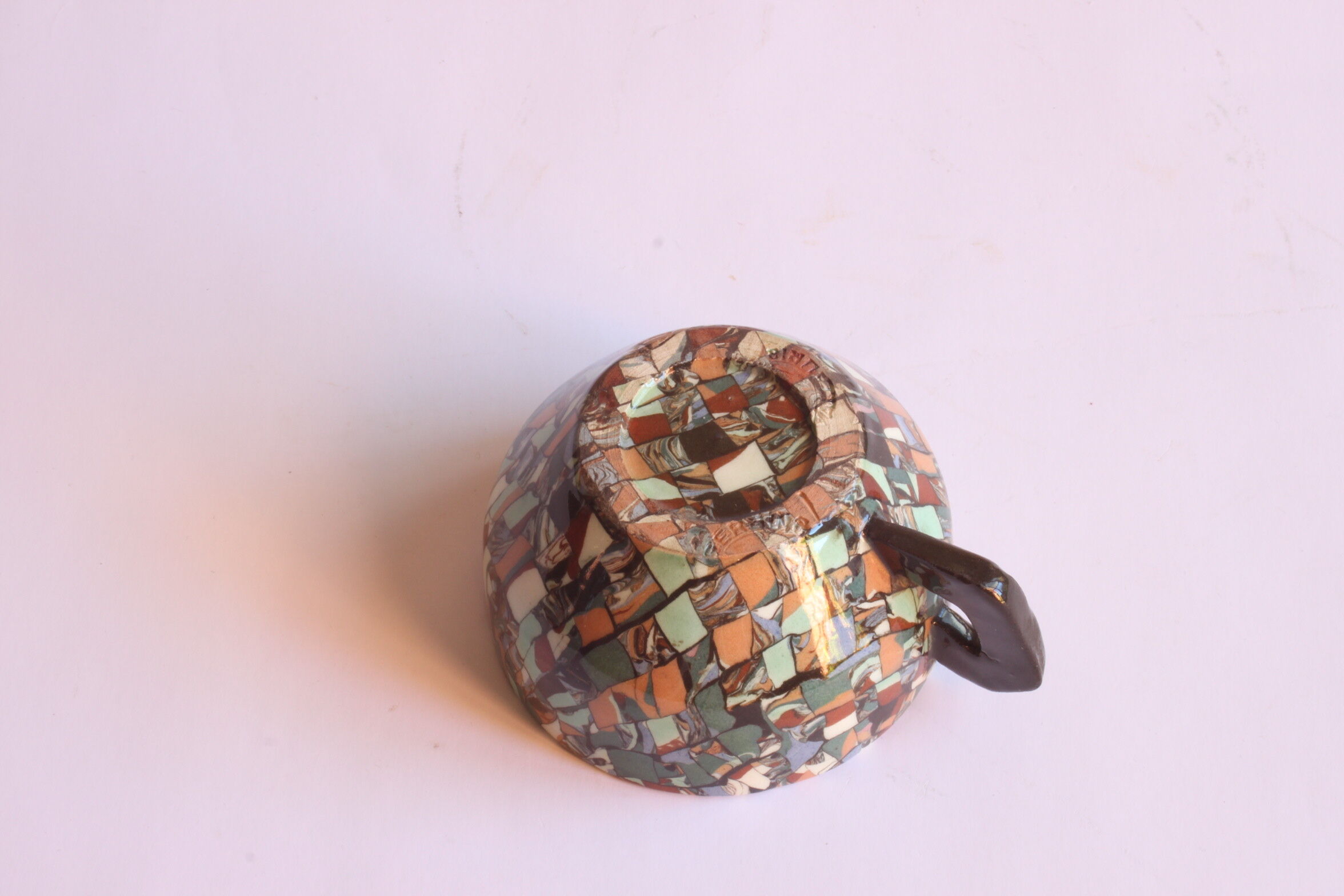 Neriage mosaic tea set by Jean Gerbino, Vallauris.