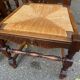 6 Henri II style solid wood straw-seated chairs