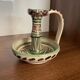 Hand candle holder "Rat de cave" in Safi ceramic, signed Punter