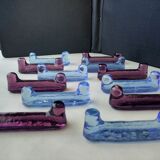 12 glass knife holders in 2 colors