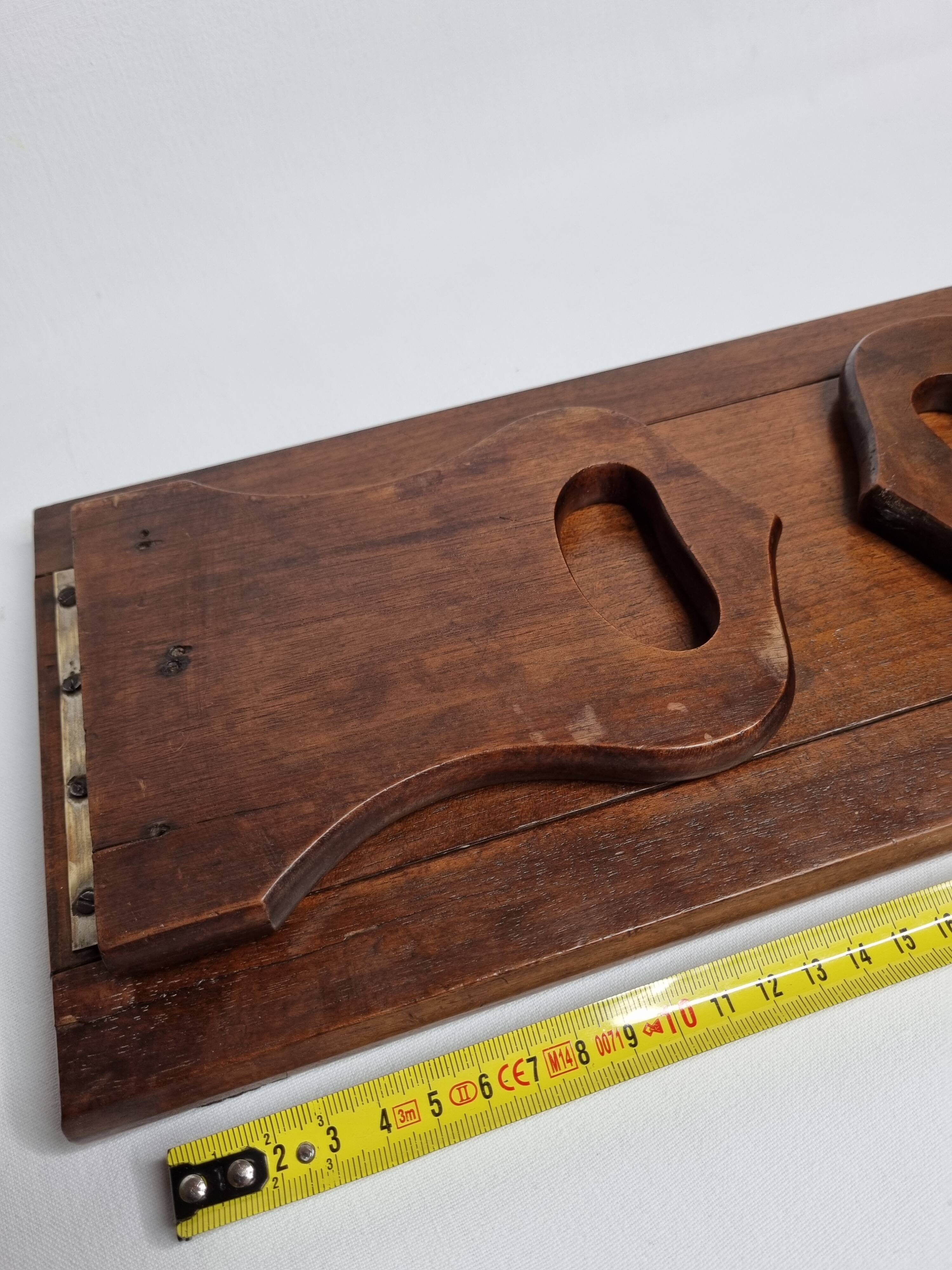 Serre-livres en bois massif à glissière, pliant, 1900