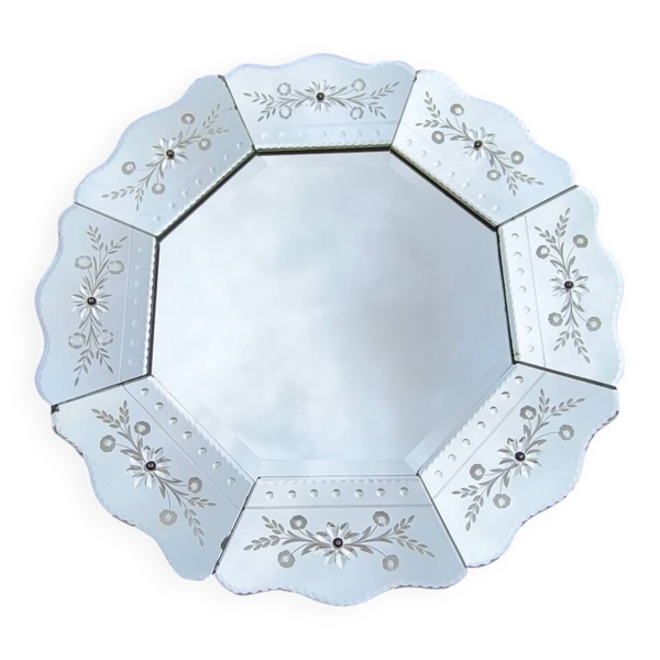 Miroir biseauté vénitien octogonal
