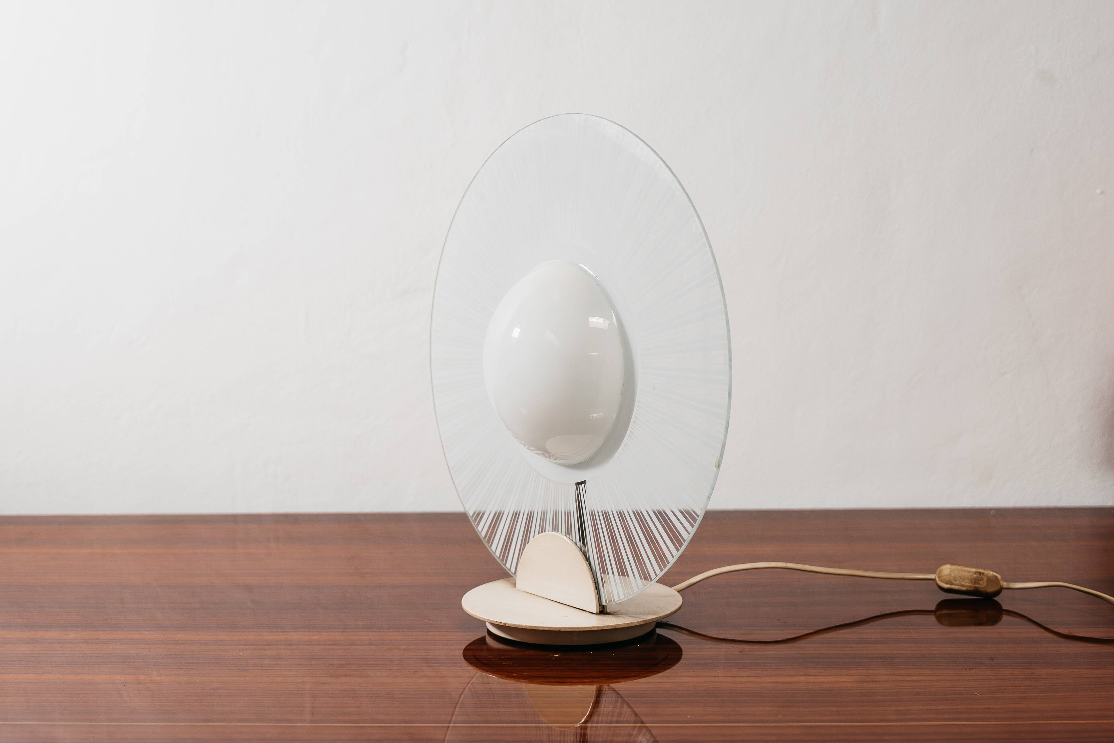Lampada Di Design Postmoderno in Vetro Anni 80 Vintage