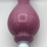 Vintage vase in pink opaline on white foot 36.8 cm