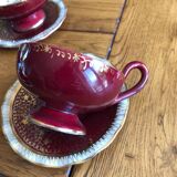 4 tasses et soucoupes signées andre dressinval