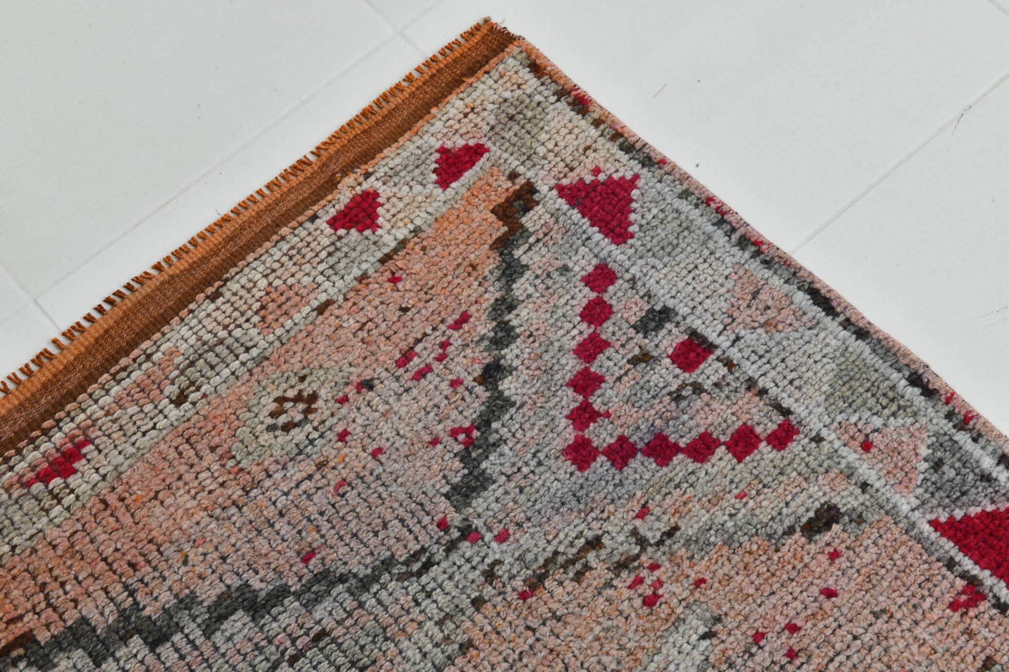 3x12  Red Brown Vintage Runner Rug, 86x369Cm SK 22862