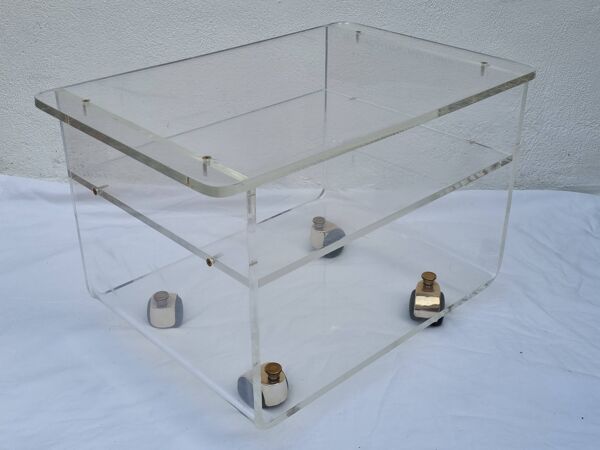 Table basse en plexiglas, design David Lange, années 70