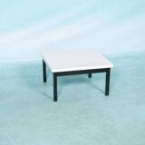 80s Memphis style coffee table, black and white side table.
