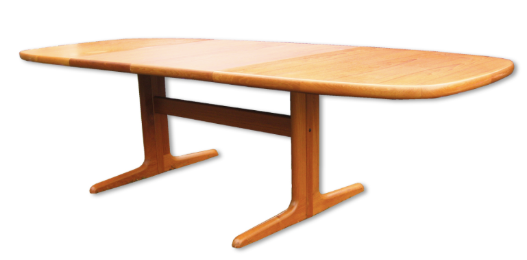 Oval Scandinavian teak dining table