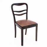 Extendable table with 6 chairs in Art Deco style, Poland, 1940s.