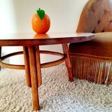 70s rattan coffee table