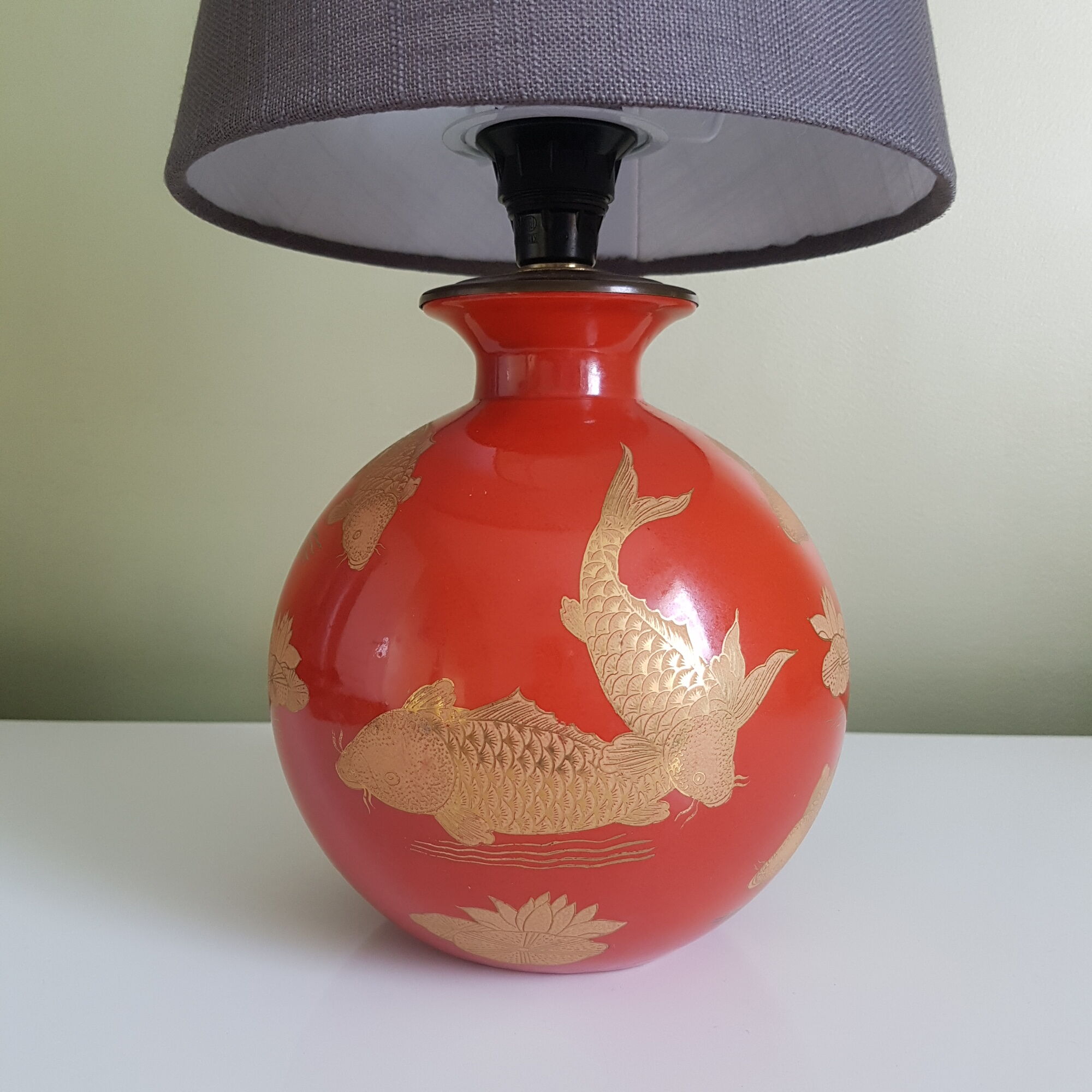 Lamp golden Carp Koi pattern