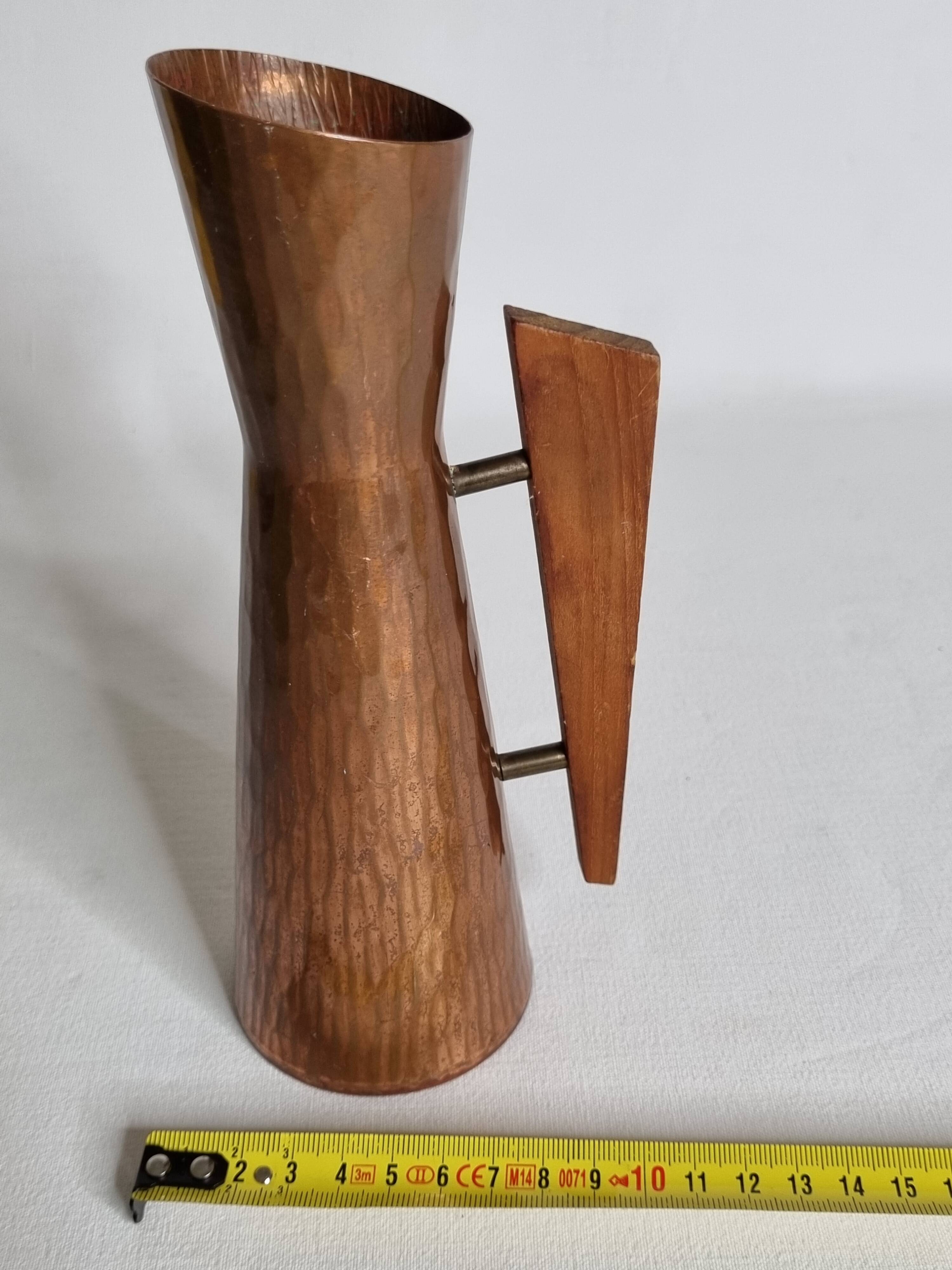 Vase en Cuivre Martelé Dahlmann, design Danois des Années 1960, 21 cm