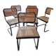 Set of 6 Cesca B32 Marcel Breuer black vintage chairs Made in Italy