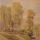 Peinture de paysage signée A. Corradi, années 1950.