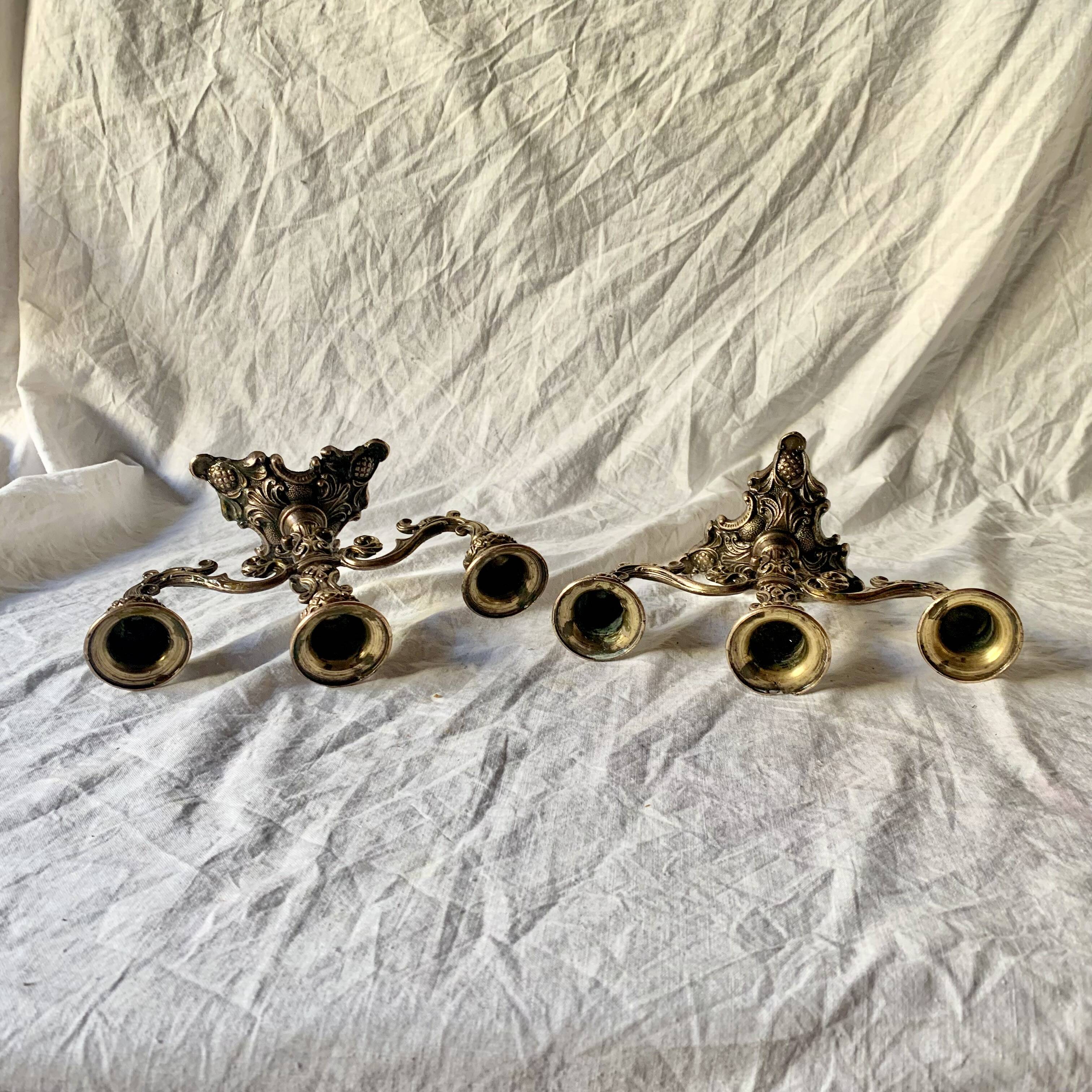 Pair of vintage brass candlesticks - Made in Italy