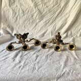 Pair of vintage brass candlesticks - Made in Italy