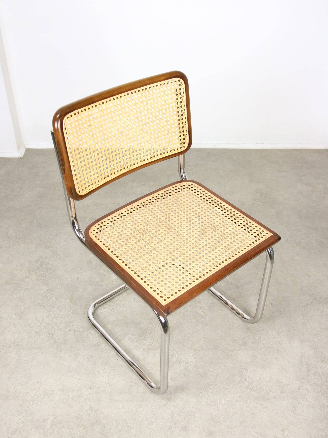 Pair of vintage Cesca B32 brown chairs by Marcel Breuer