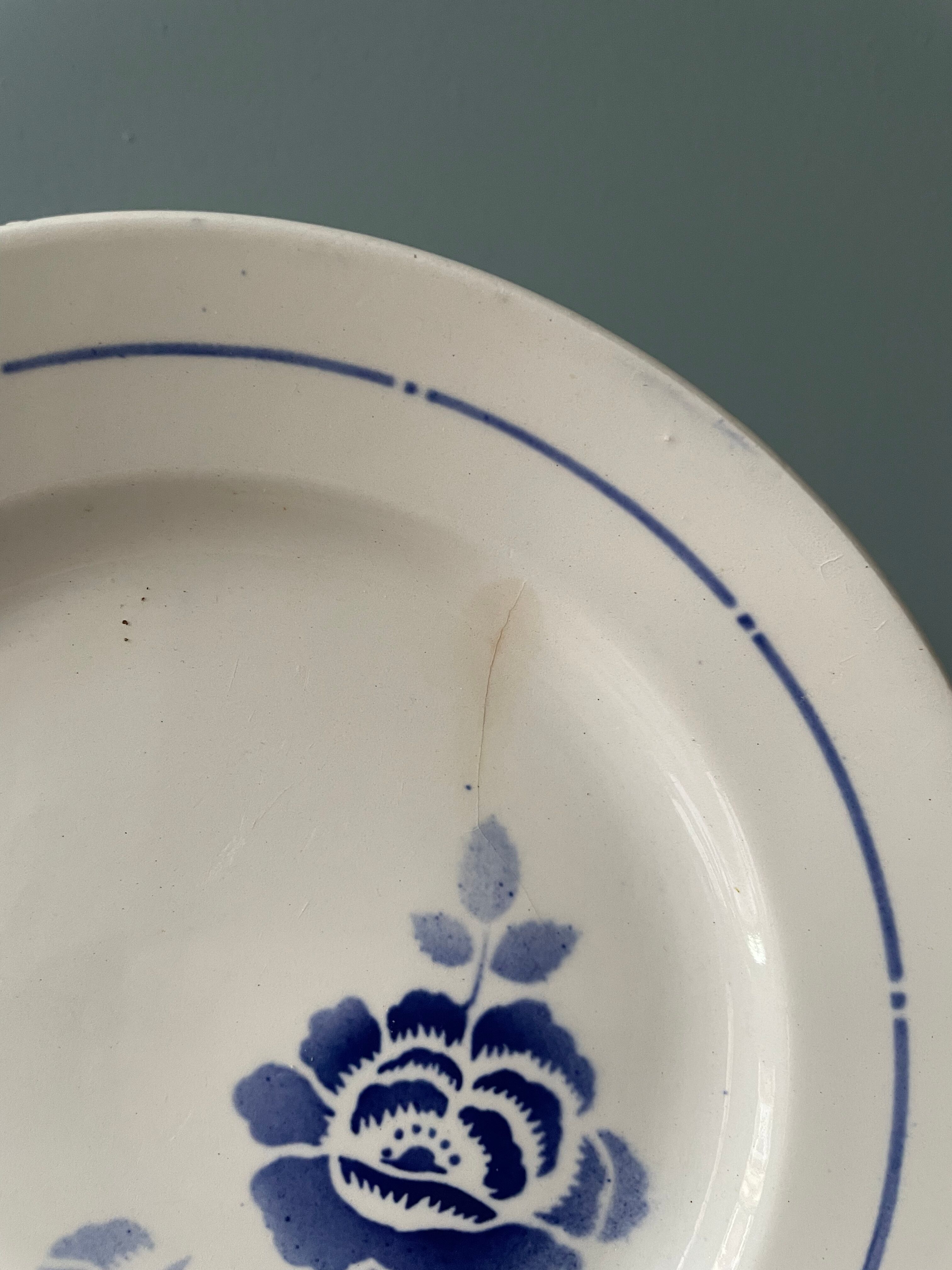 Set of 6 vintage plates in St Amand earthenware, made in France