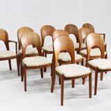 Vintage Danish dining chairs by Niels Koefoed solid teak, set of 10